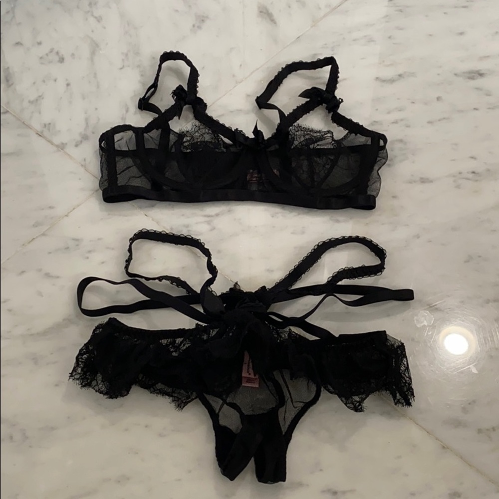 Sexy black lace Agent Provacateur lingerie set